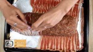 Meat roll with bacon and cheese recipe, how to make Meat roll with bacon and cheese step 6