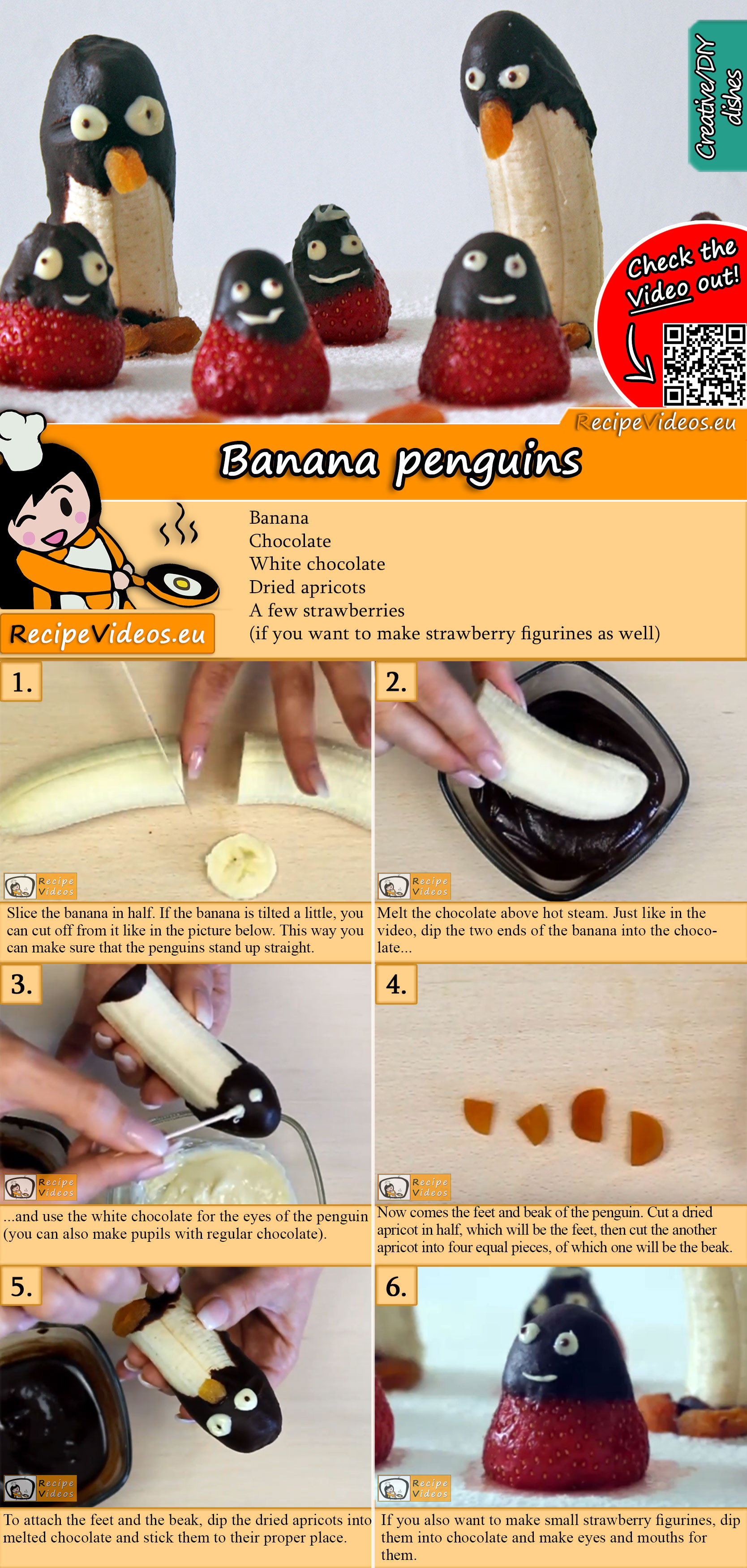 Banana Penguins recipe with video