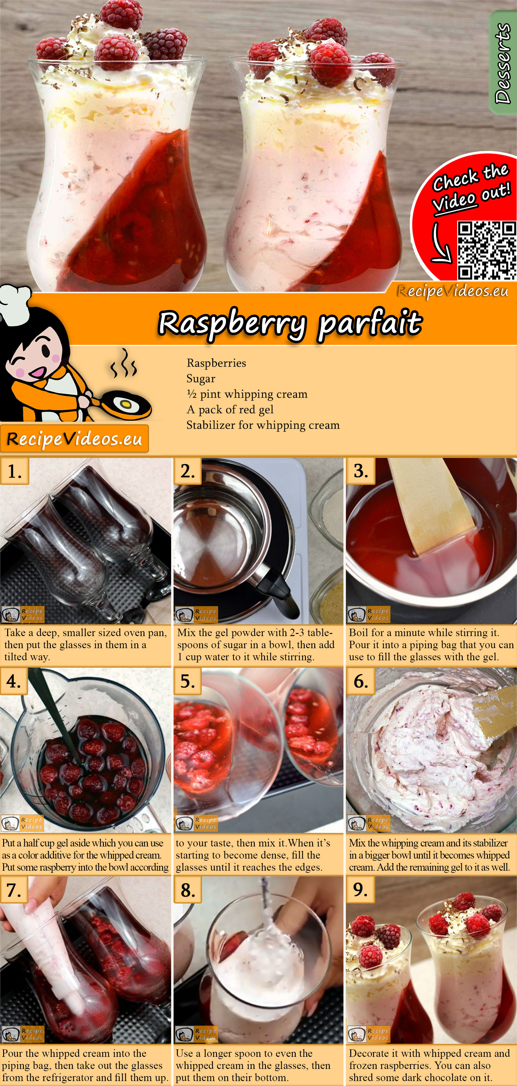 Raspberry parfait recipe with video