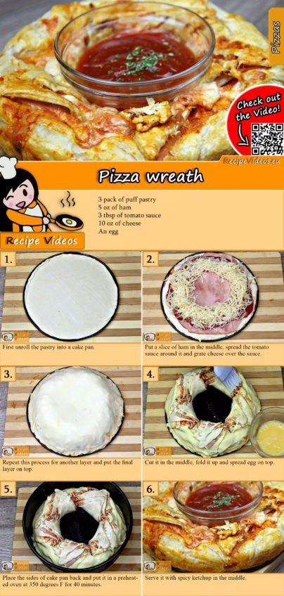 Pizza wreath recipe with video