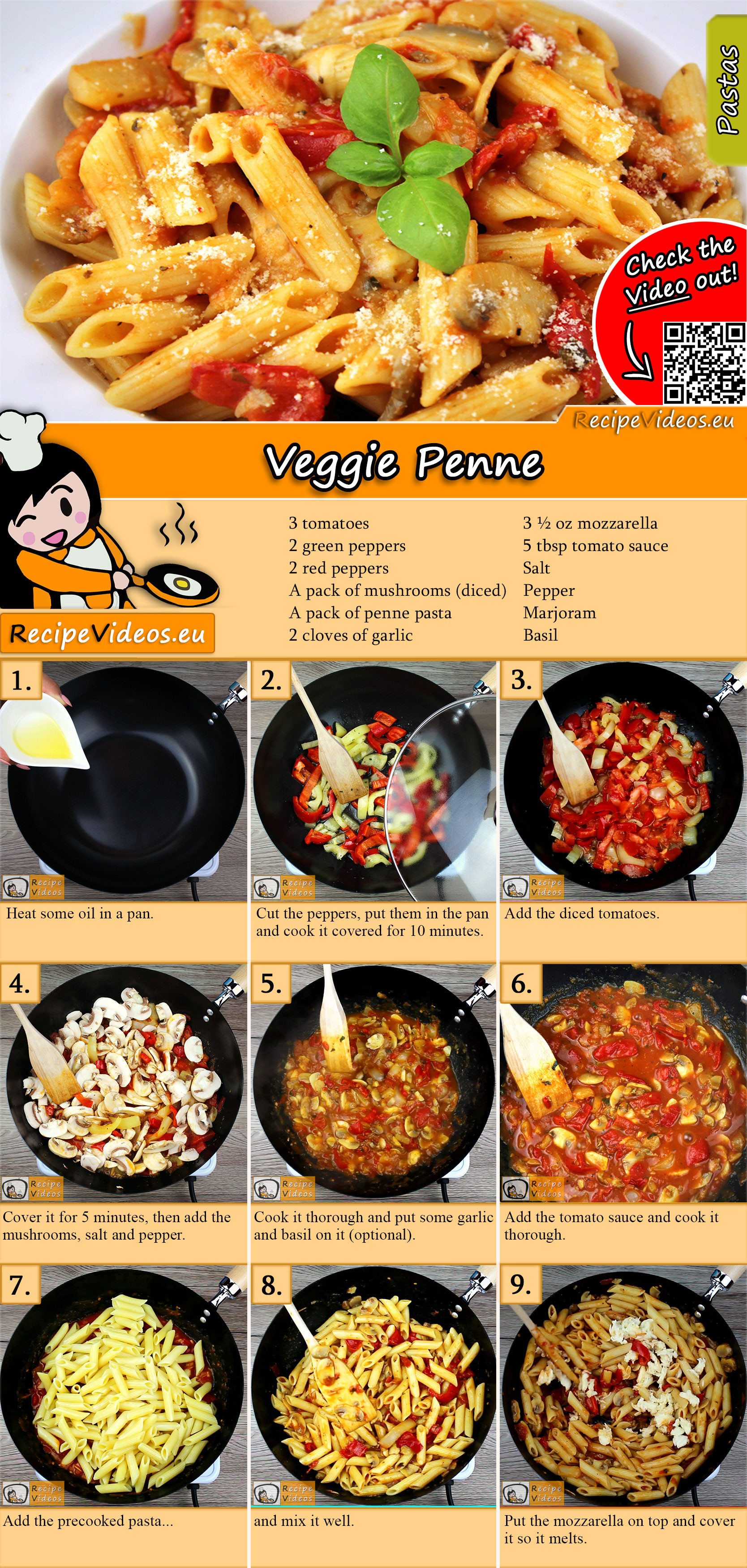 Veggie Penne recipe with video