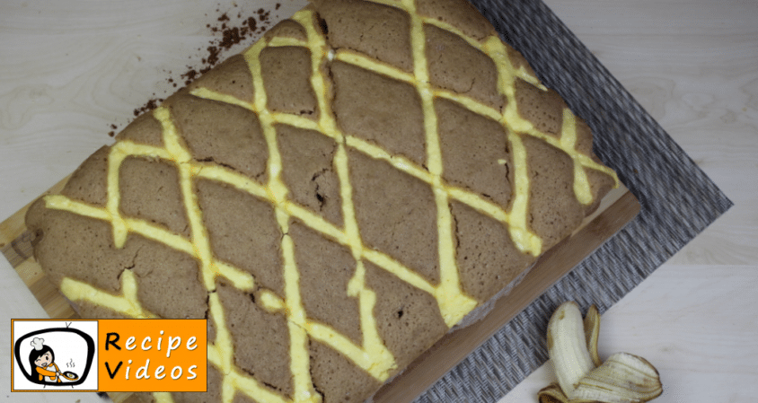 Fake lattice cake with chocolate cream and bananas recipe, how to make Fake lattice cake with chocolate cream and bananas step 17