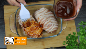 Bacon stuffed chicken breast with barbecue sauce recipe, how to make Bacon stuffed chicken breast with barbecue sauce step 7