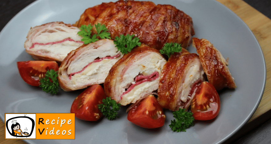 Bacon stuffed chicken breast with barbecue sauce