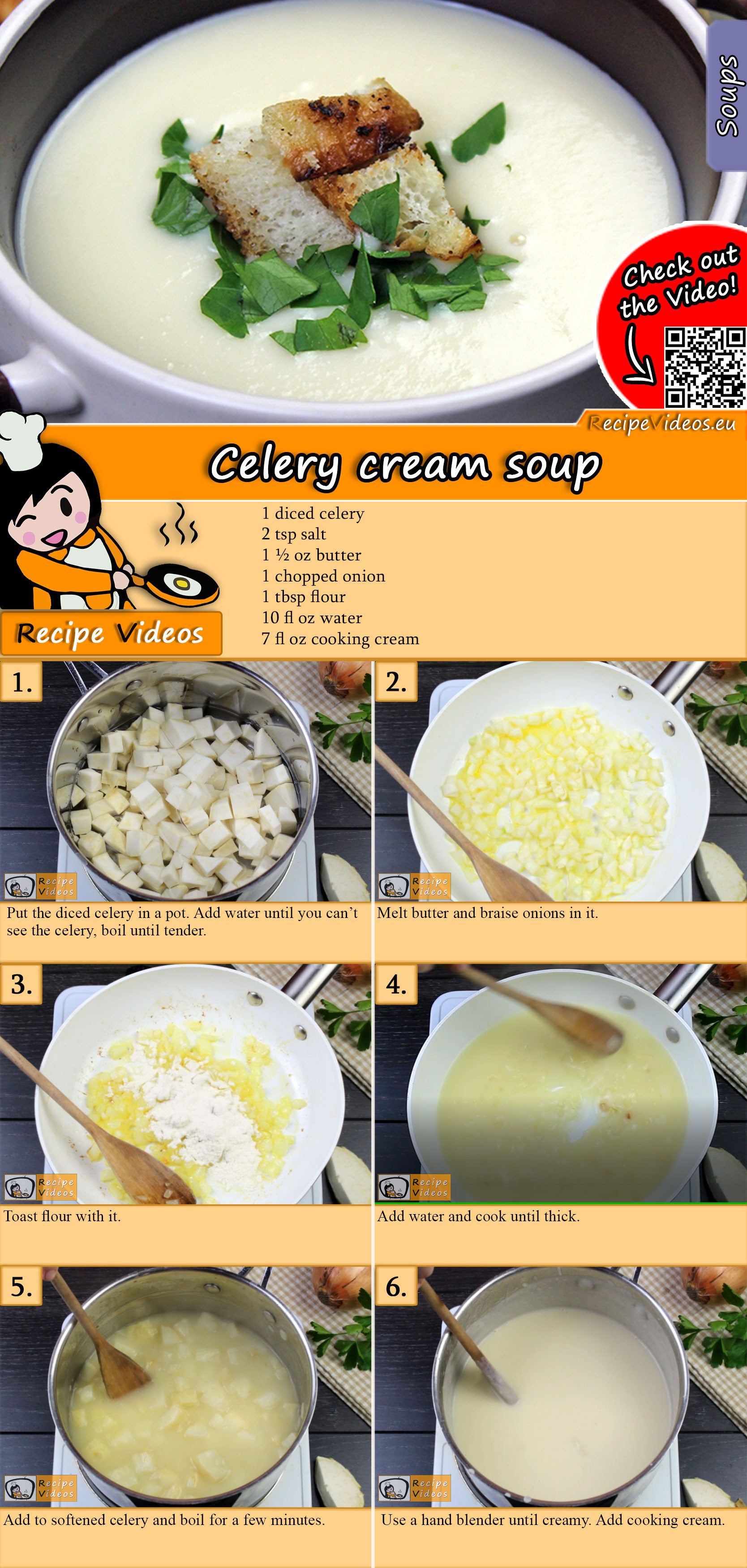 Celery cream soup recipe with video