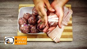 Cheese-stuffed meatballs wrapped in bacon recipe step 5