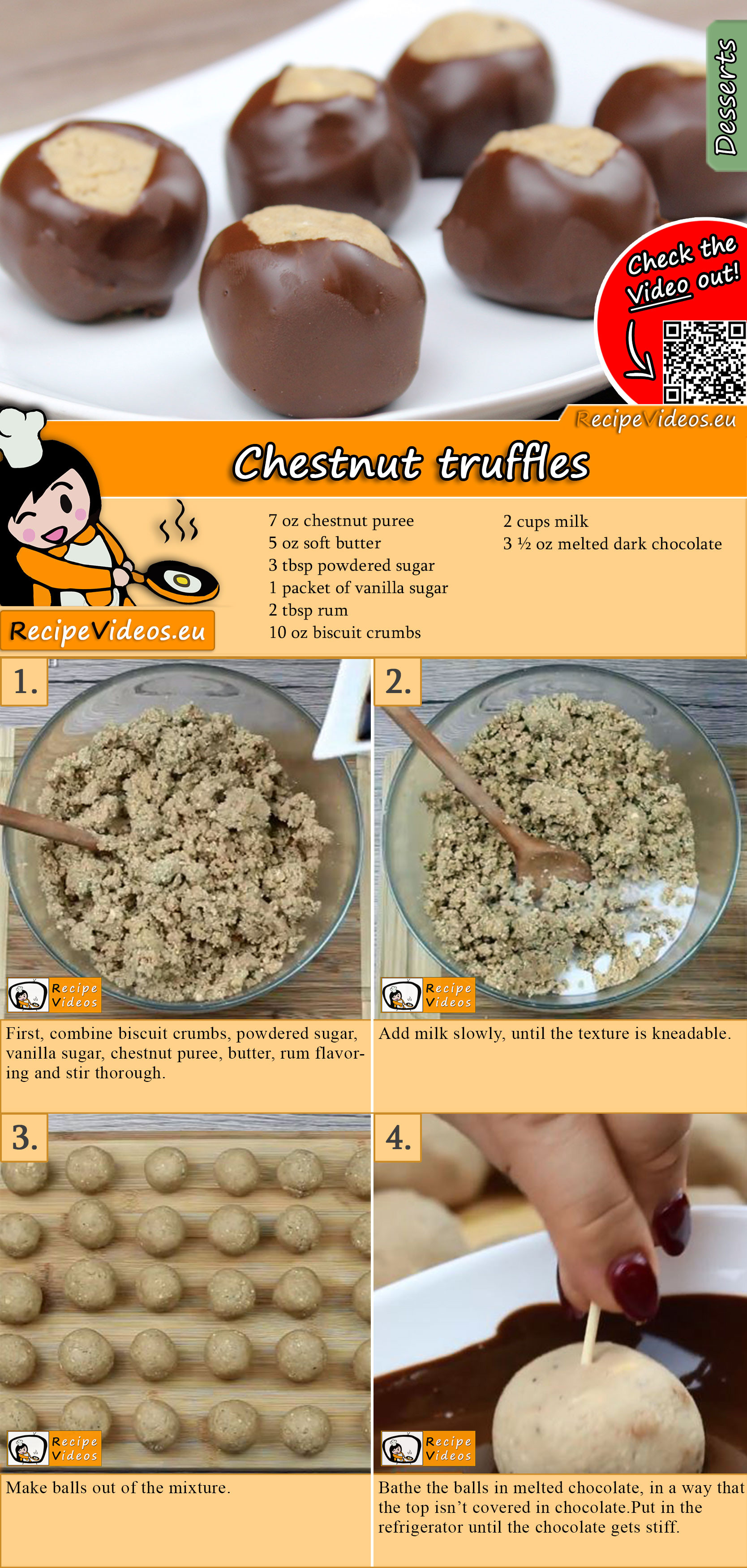 Chestnut truffles recipe with video