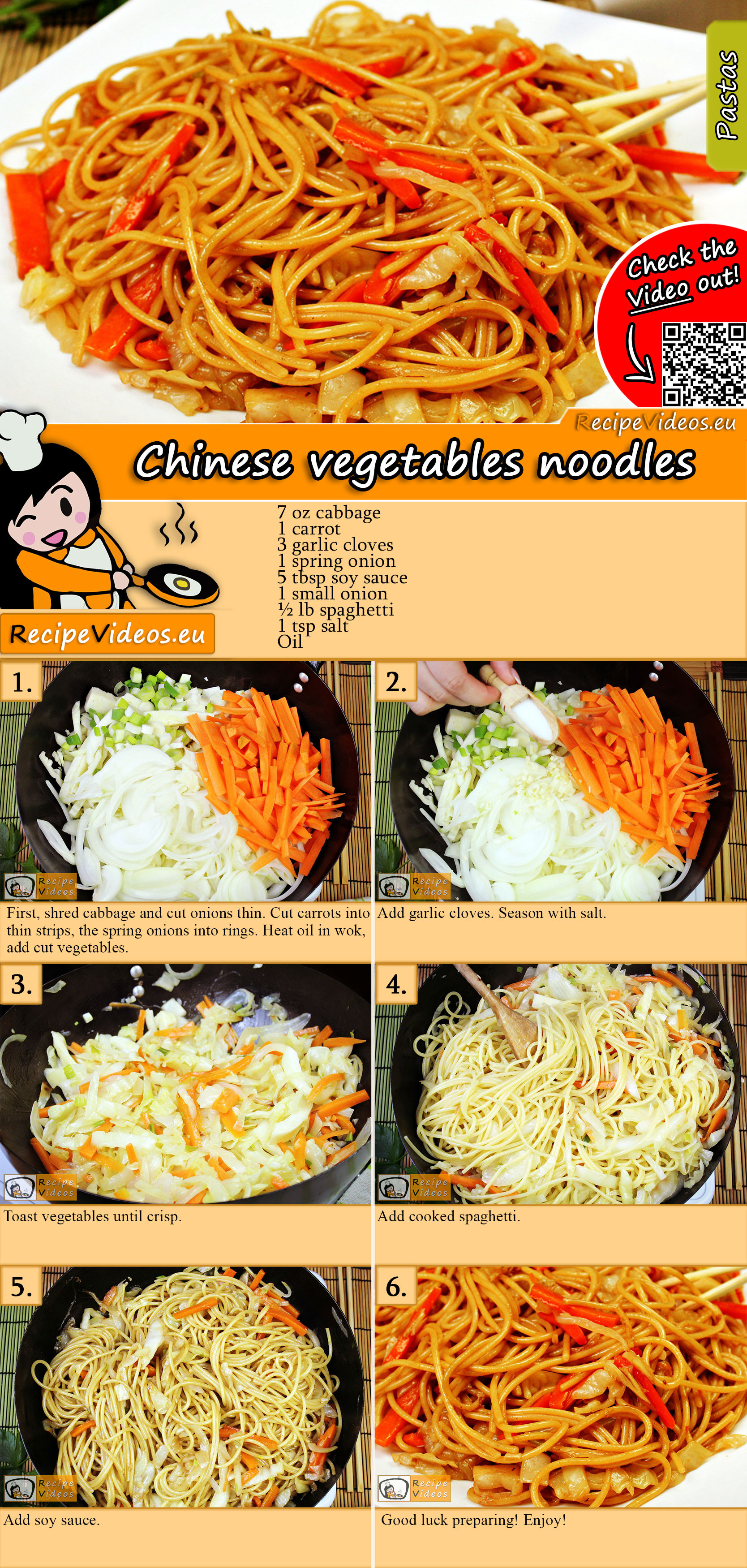 Chinese vegetables noodles recipe with video