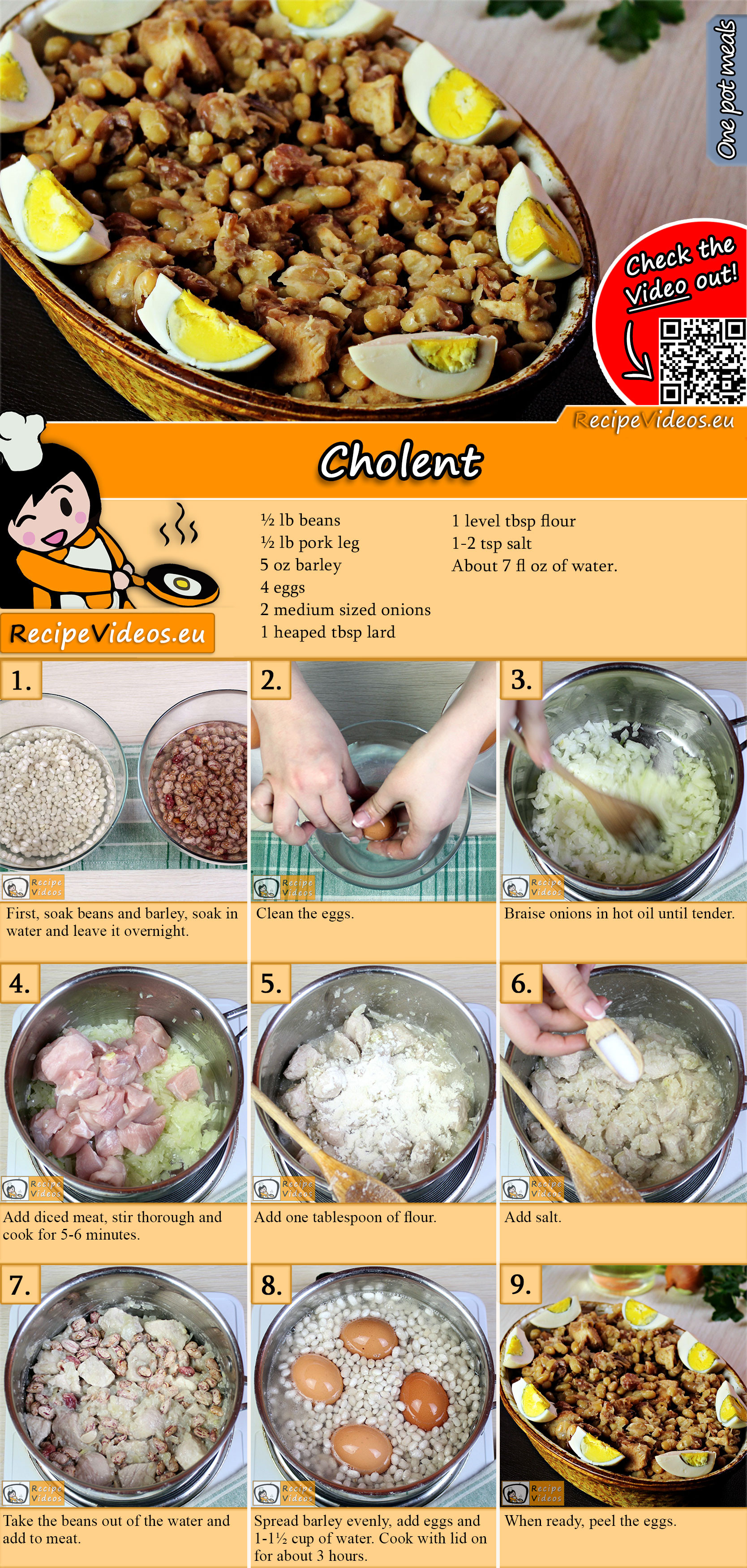 Cholent recipe with video