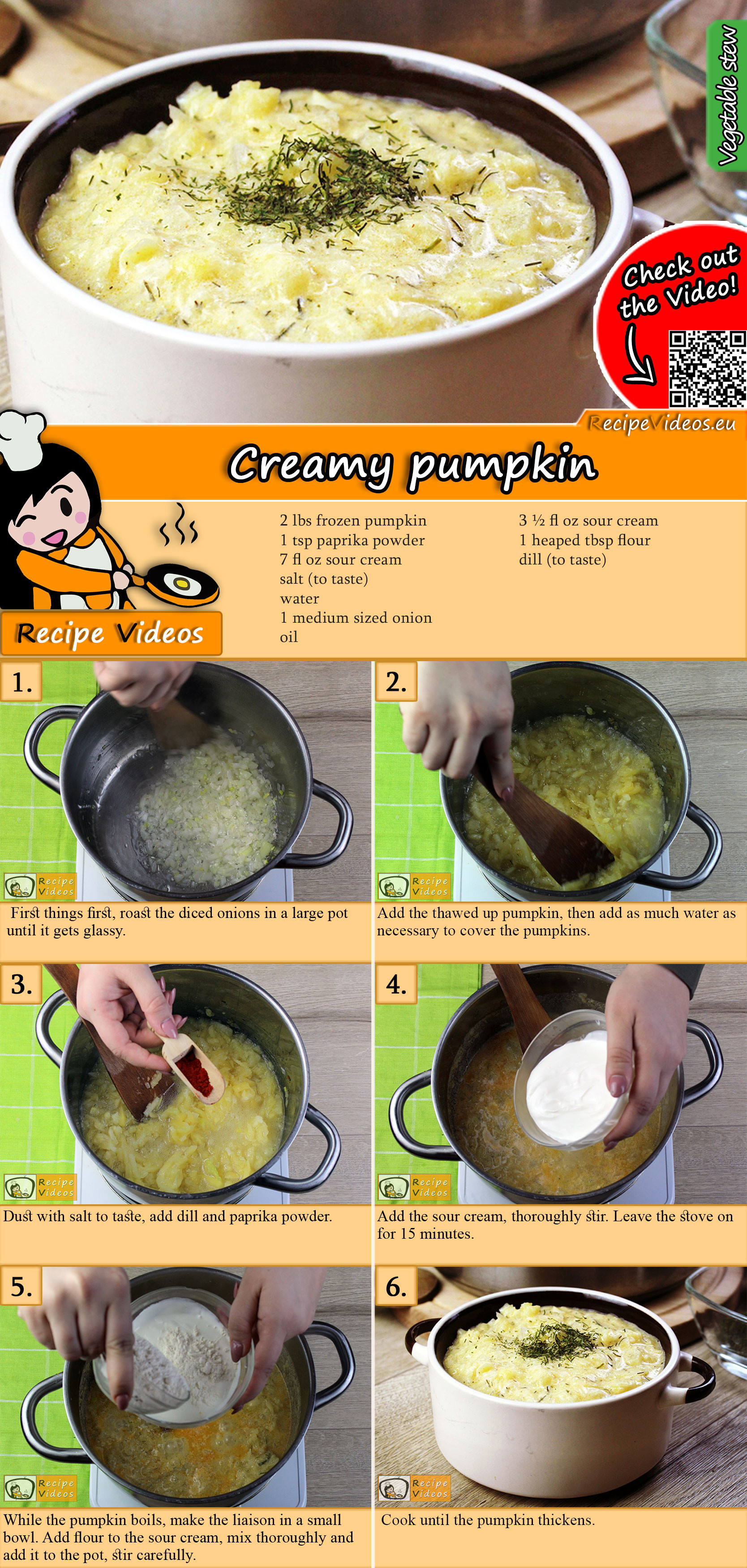 Creamy pumpkin recipe with video