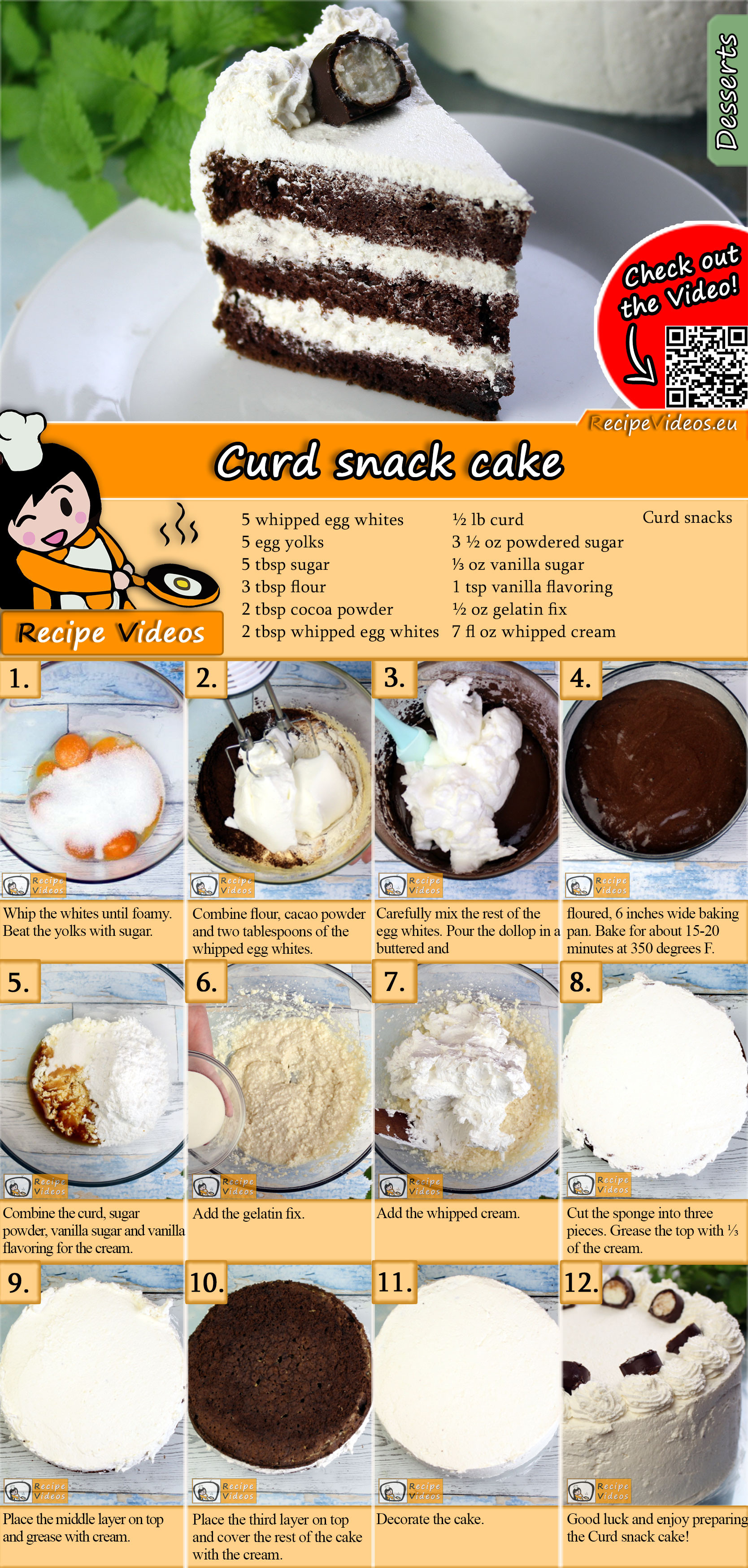 Curd snack cake recipe with video