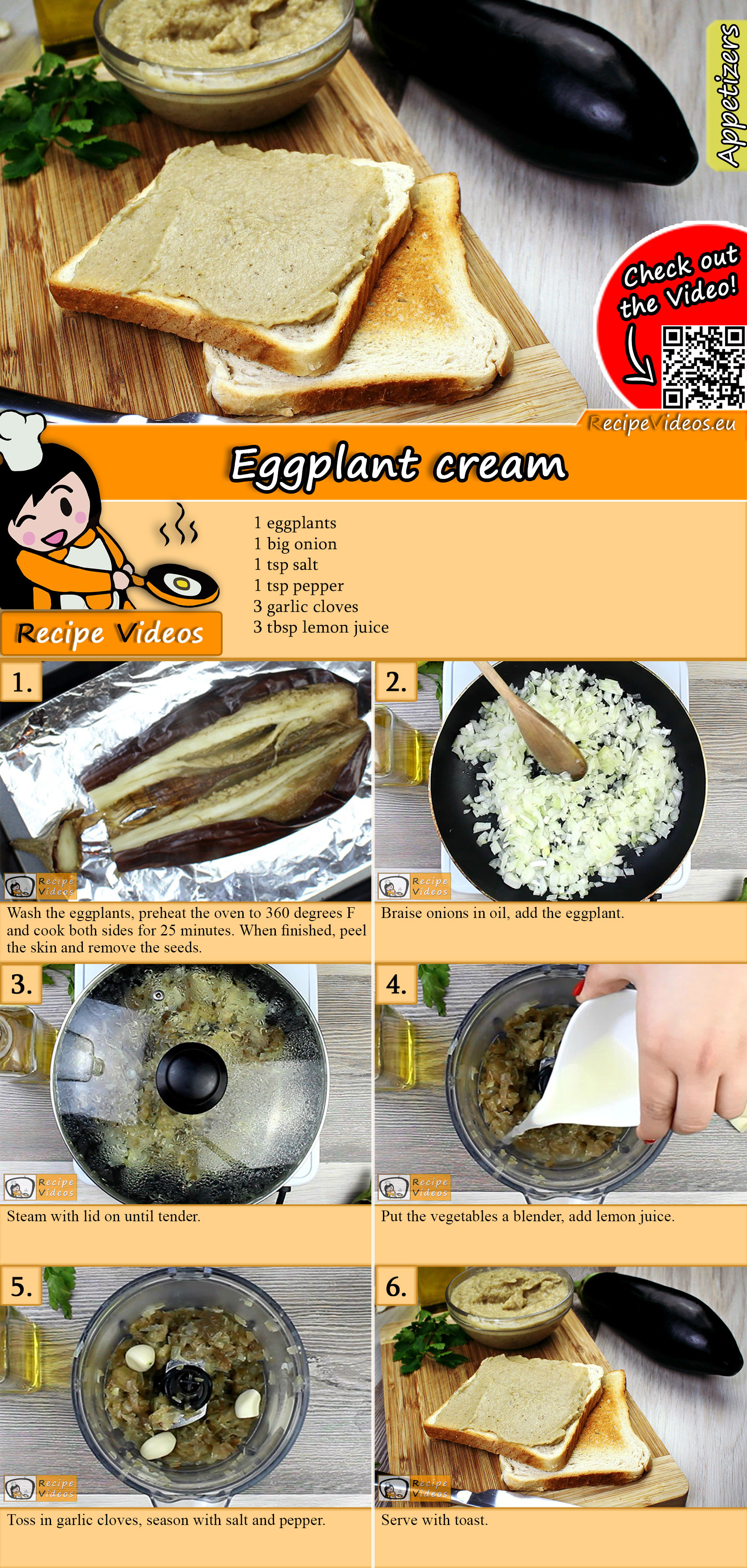 Eggplant cream recipe with video