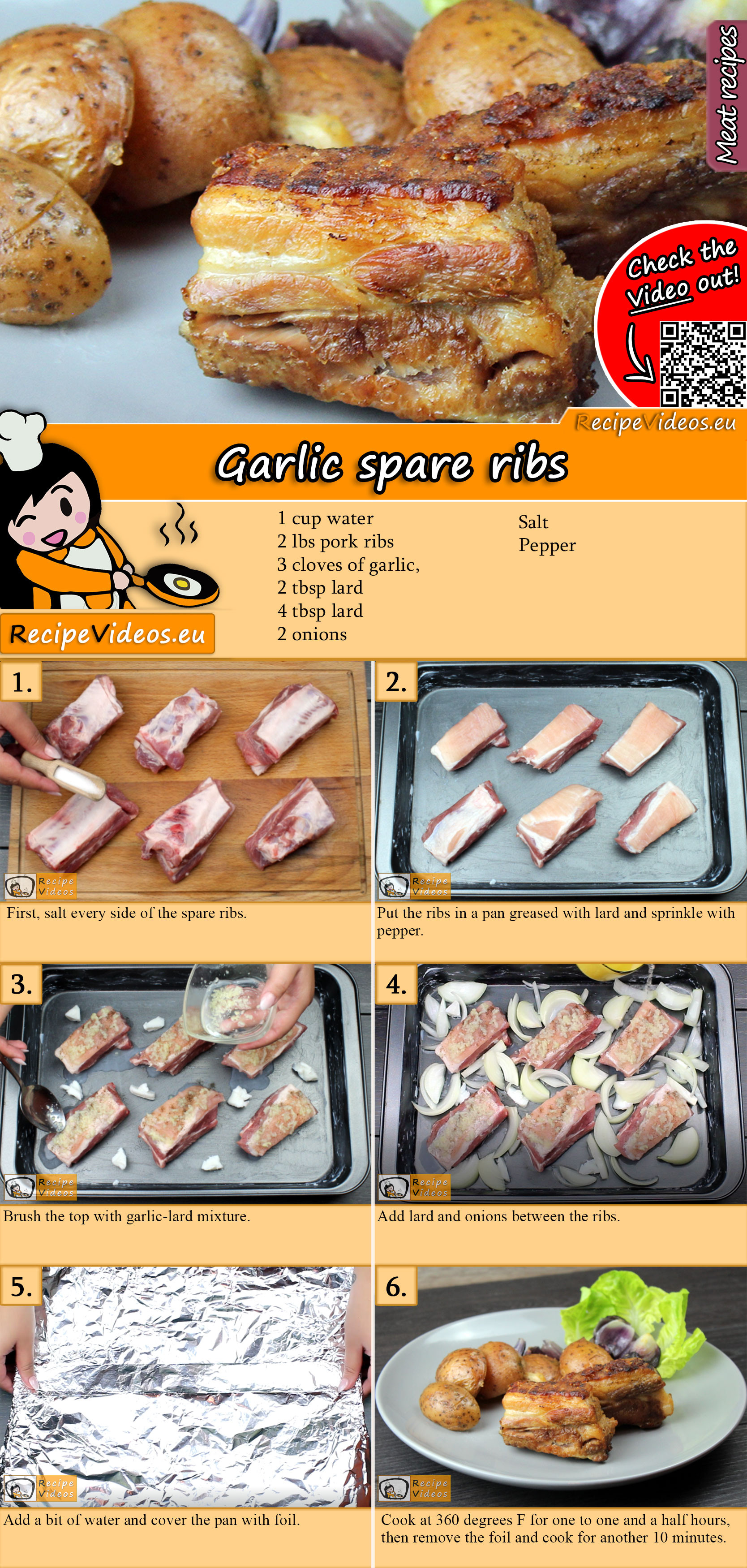 Garlic spare ribs recipe with video