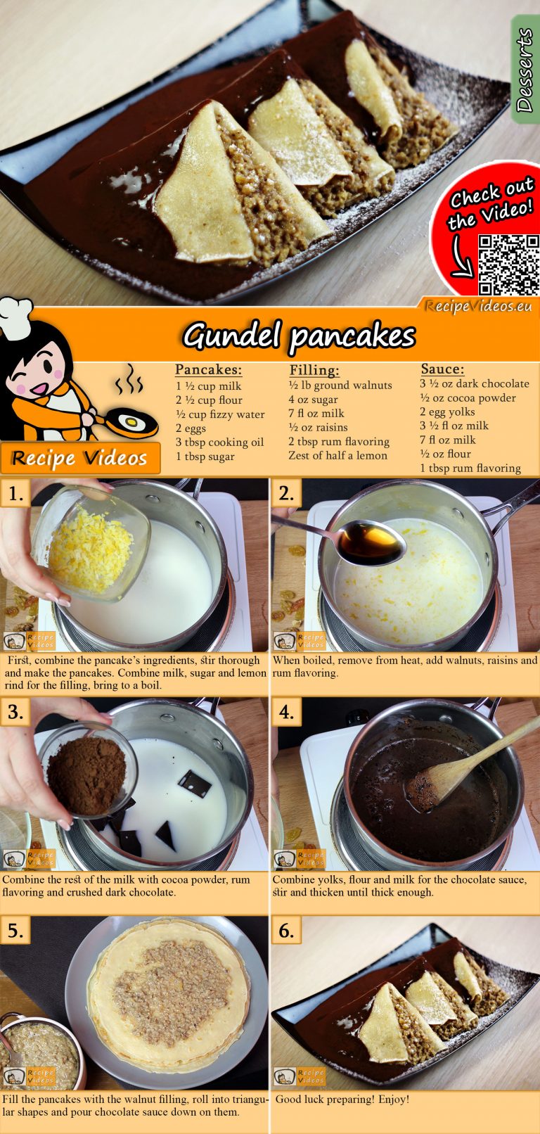 HOMEMADE GUNDEL PANCAKES RECIPE WITH VIDEO simple recipe
