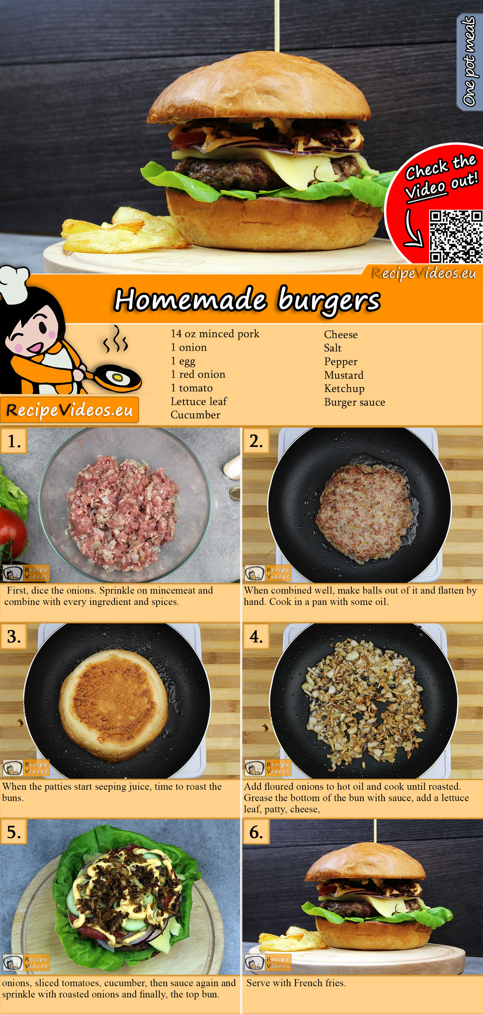 Homemade burgers recipe with video