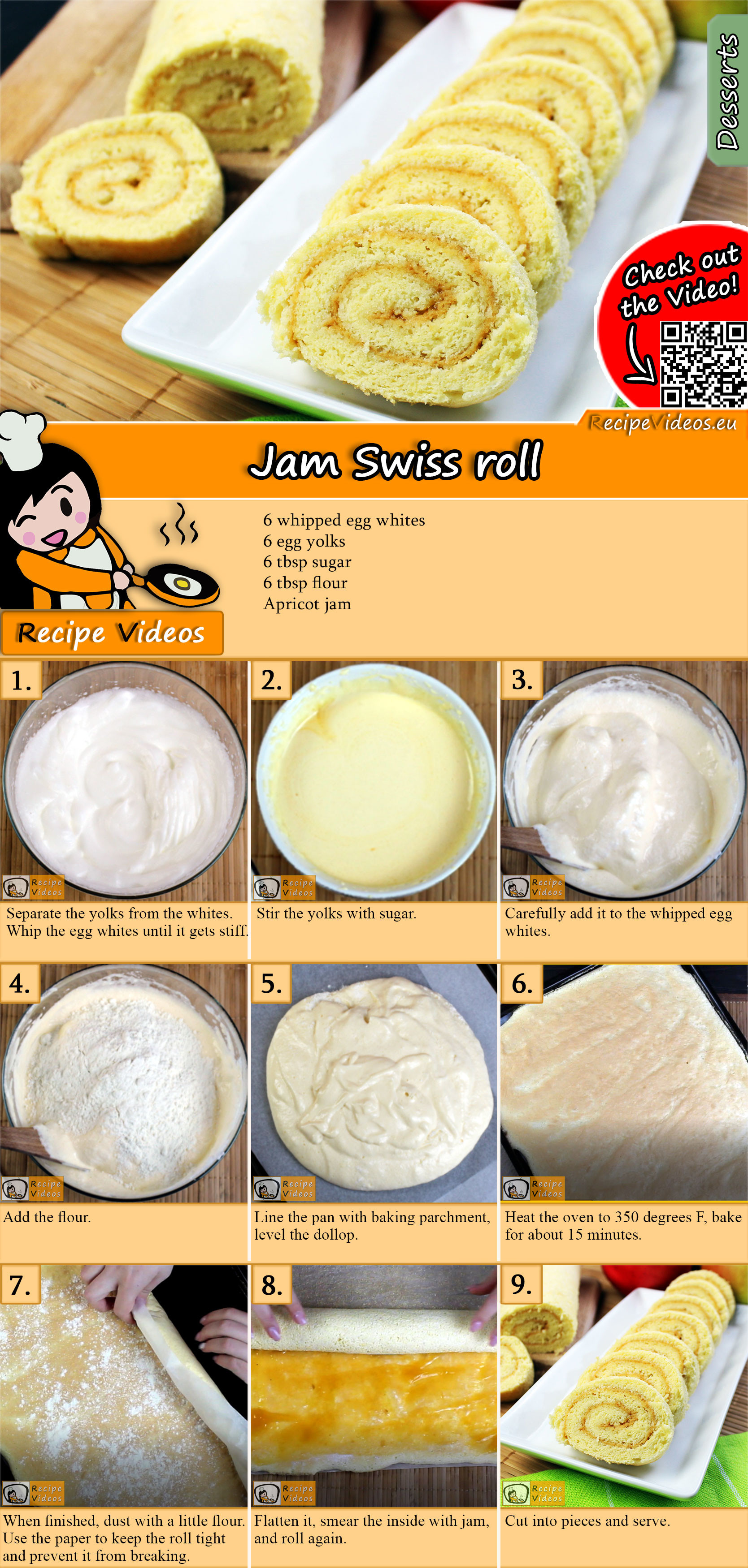 Jam Swiss roll recipe with video