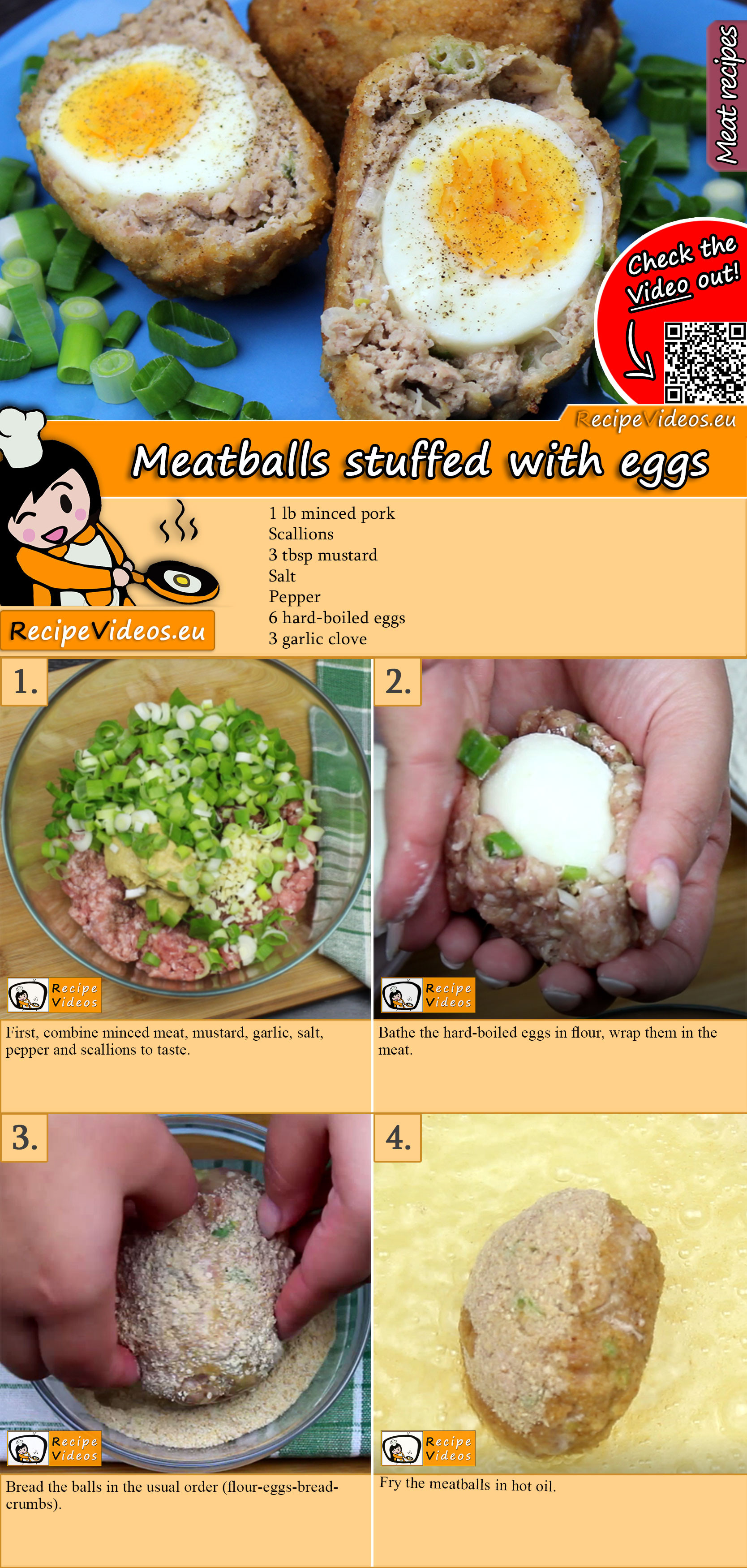 Meatballs stuffed with eggs recipe with video