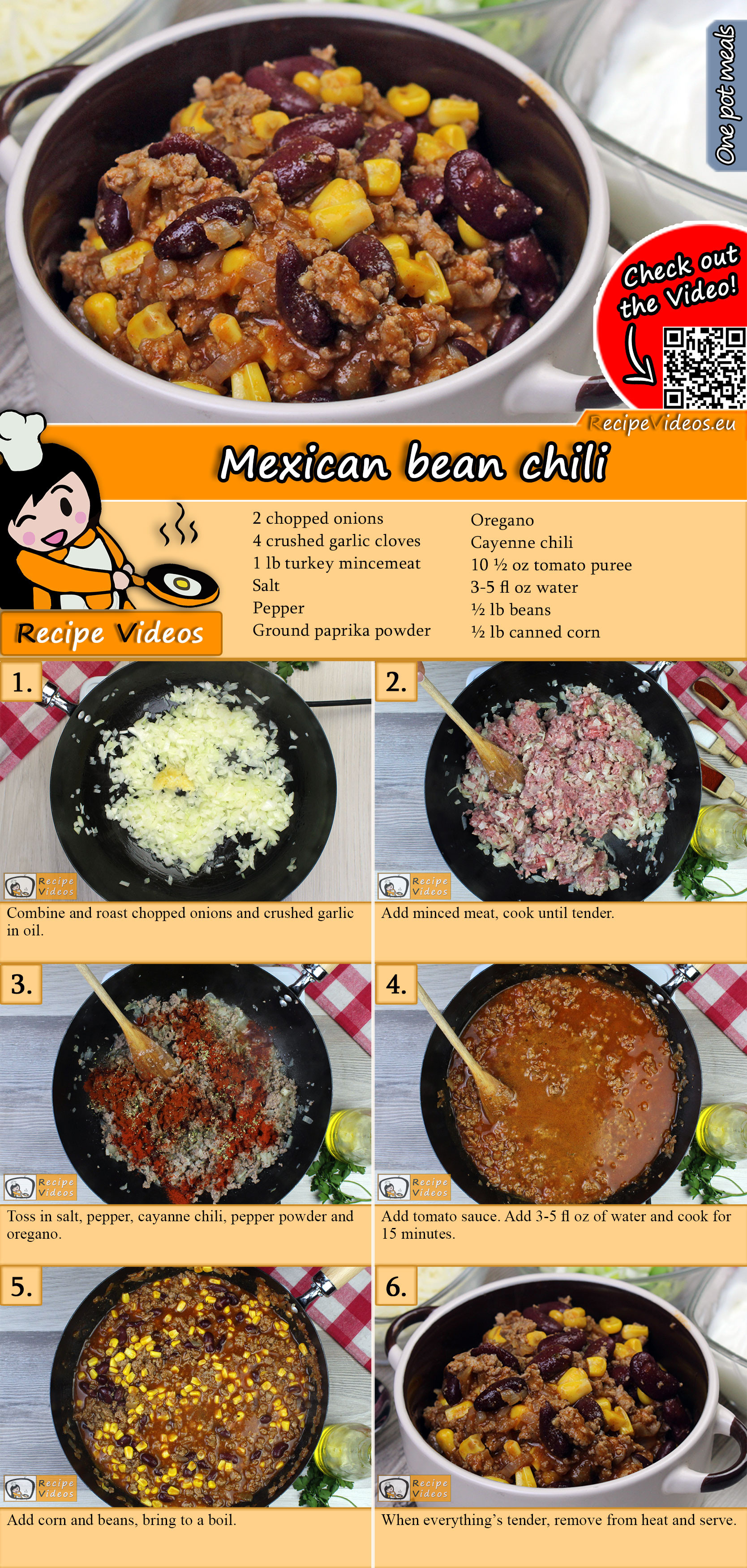 Mexican bean chili recipe with video