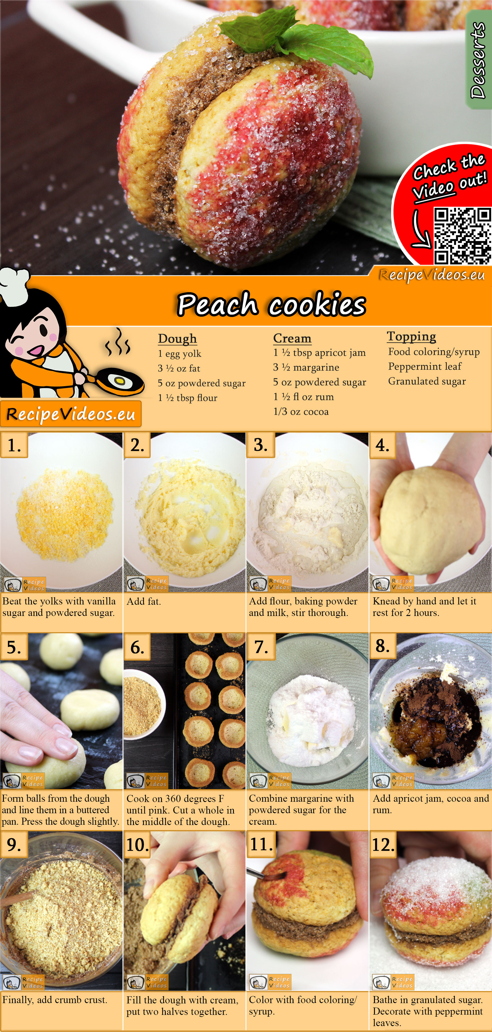 Peach cookies recipe with video