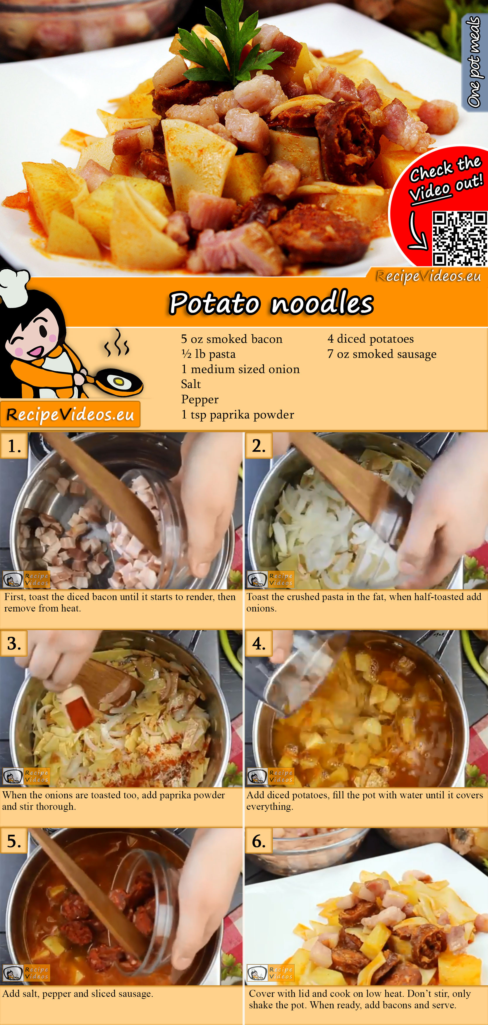 Potato noodles recipe with video