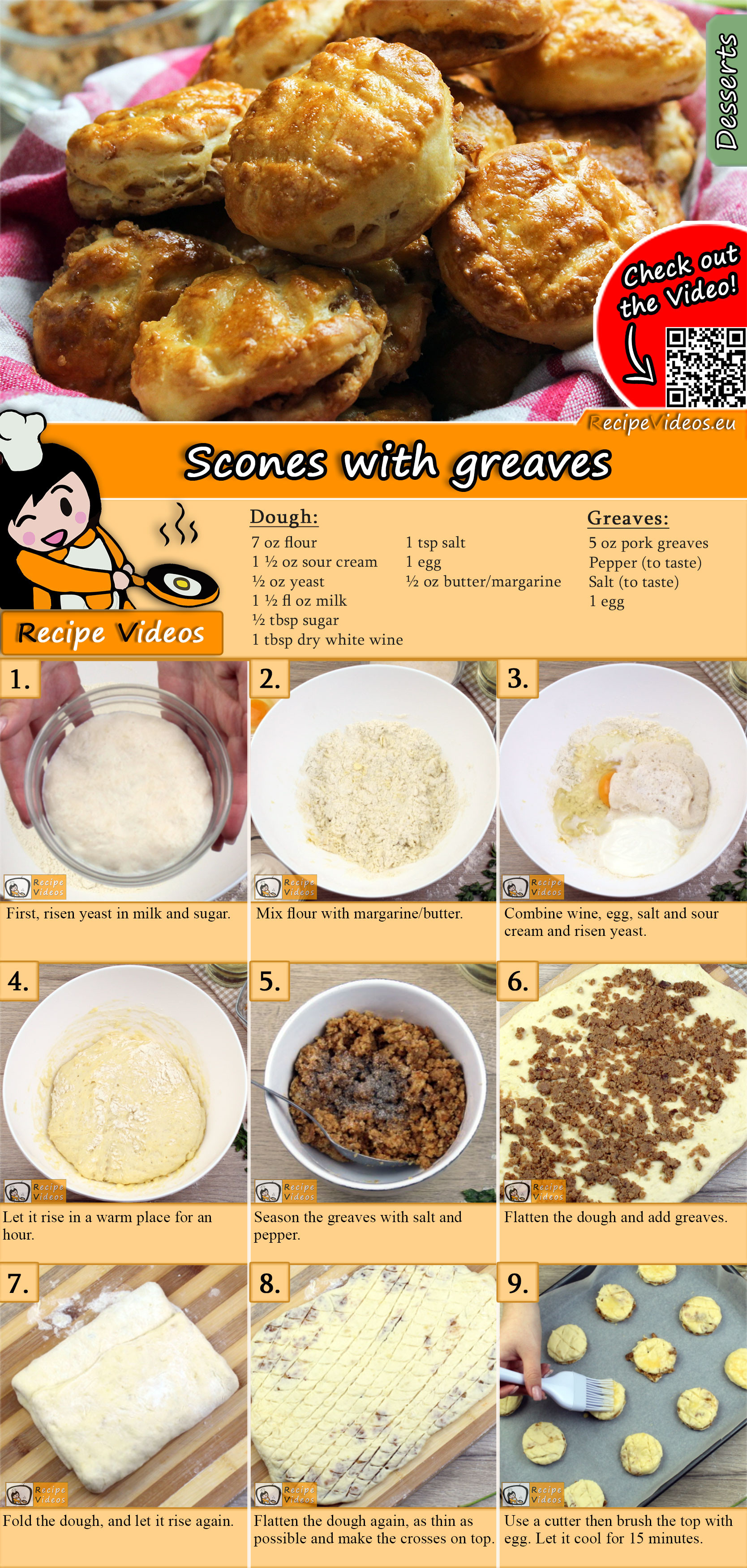 Scones with greaves recipe with video