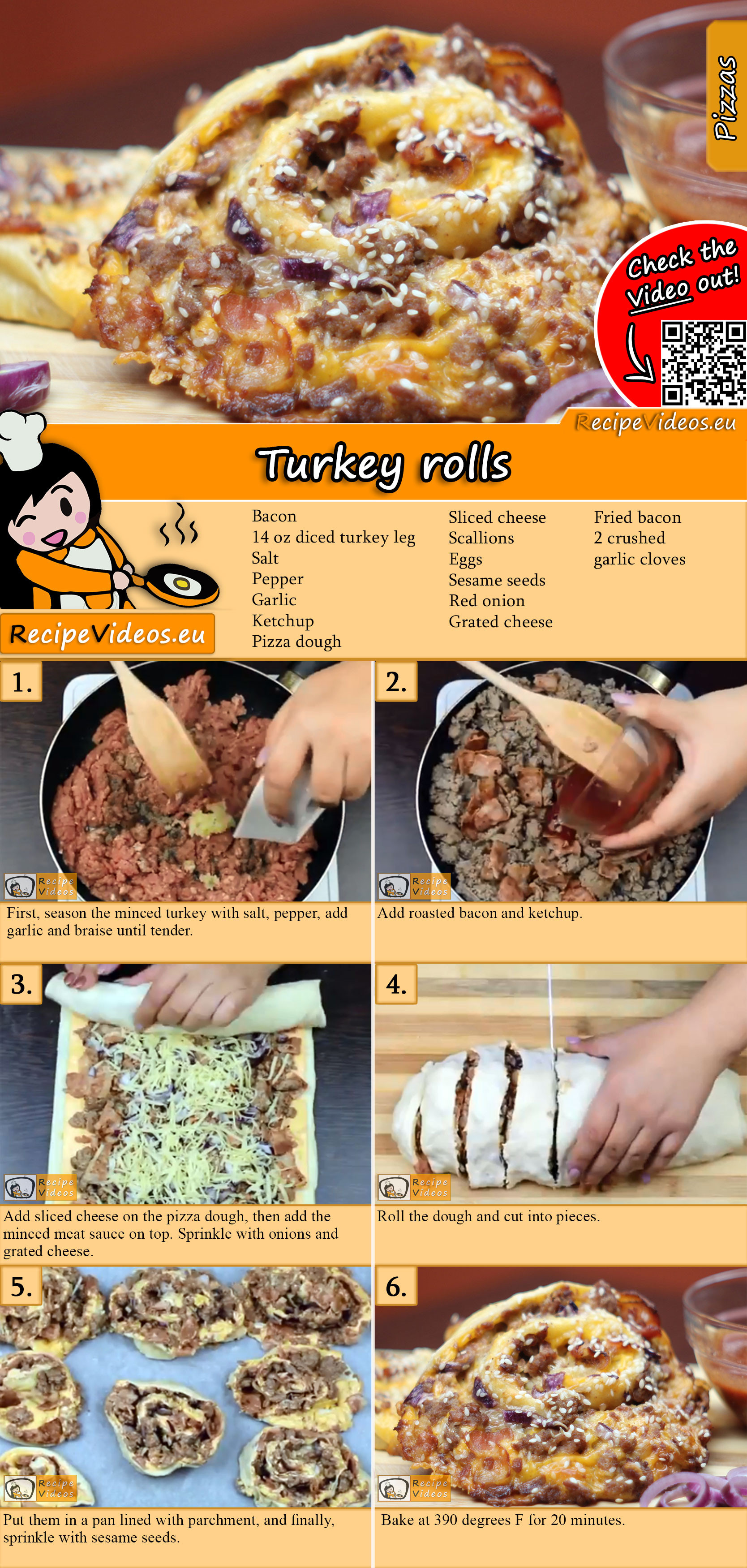Turkey rolls recipe with video