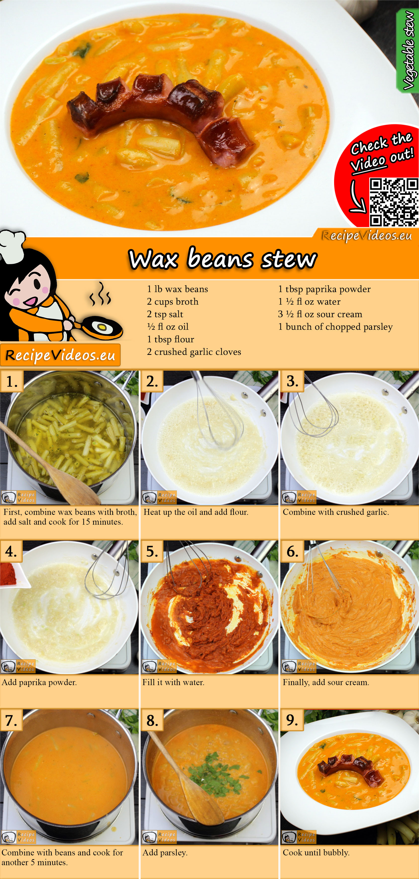 Wax beans stew recipe with video