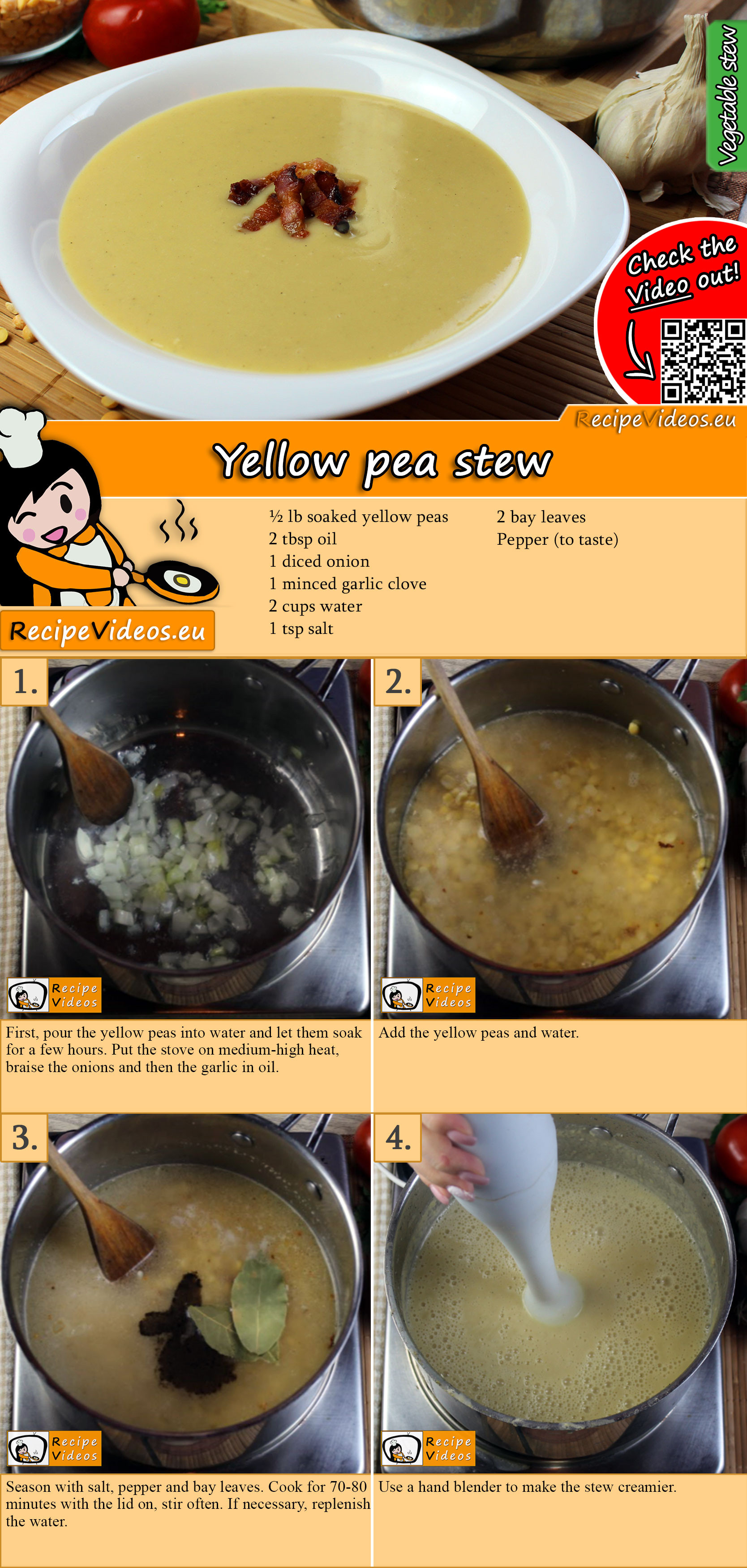 Yellow pea stew recipe with video