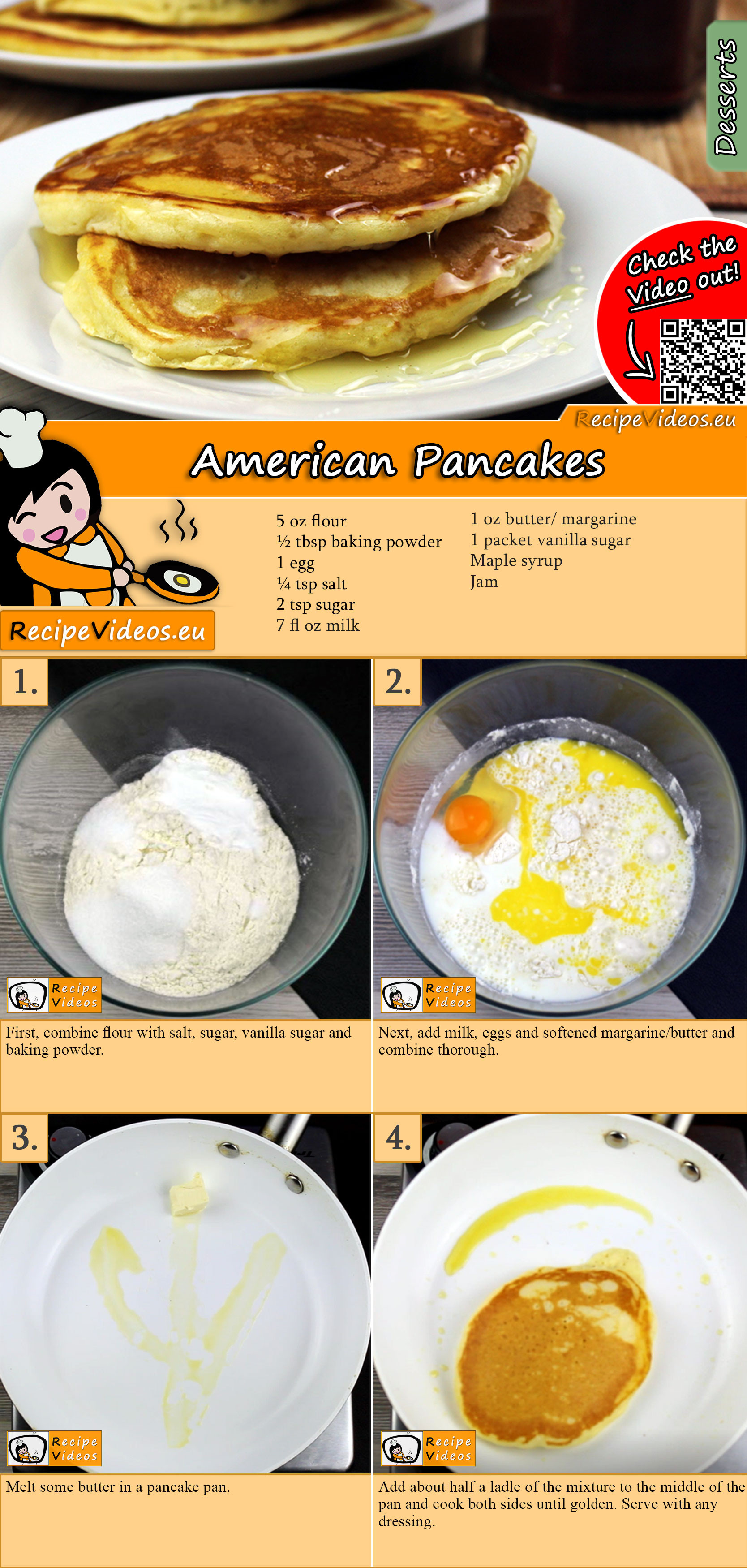 American Pancakes recipe with video