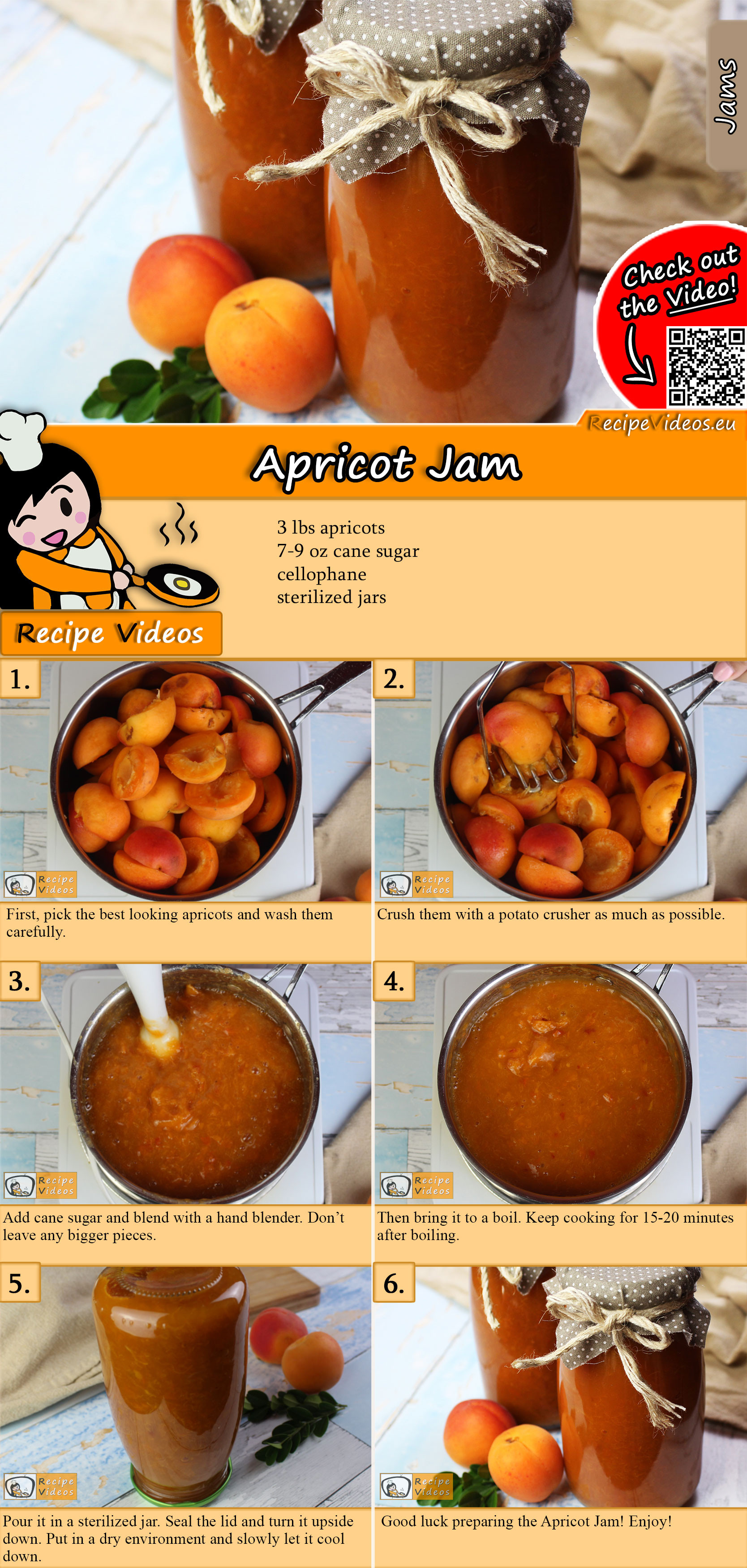 Apricot jam recipe with video