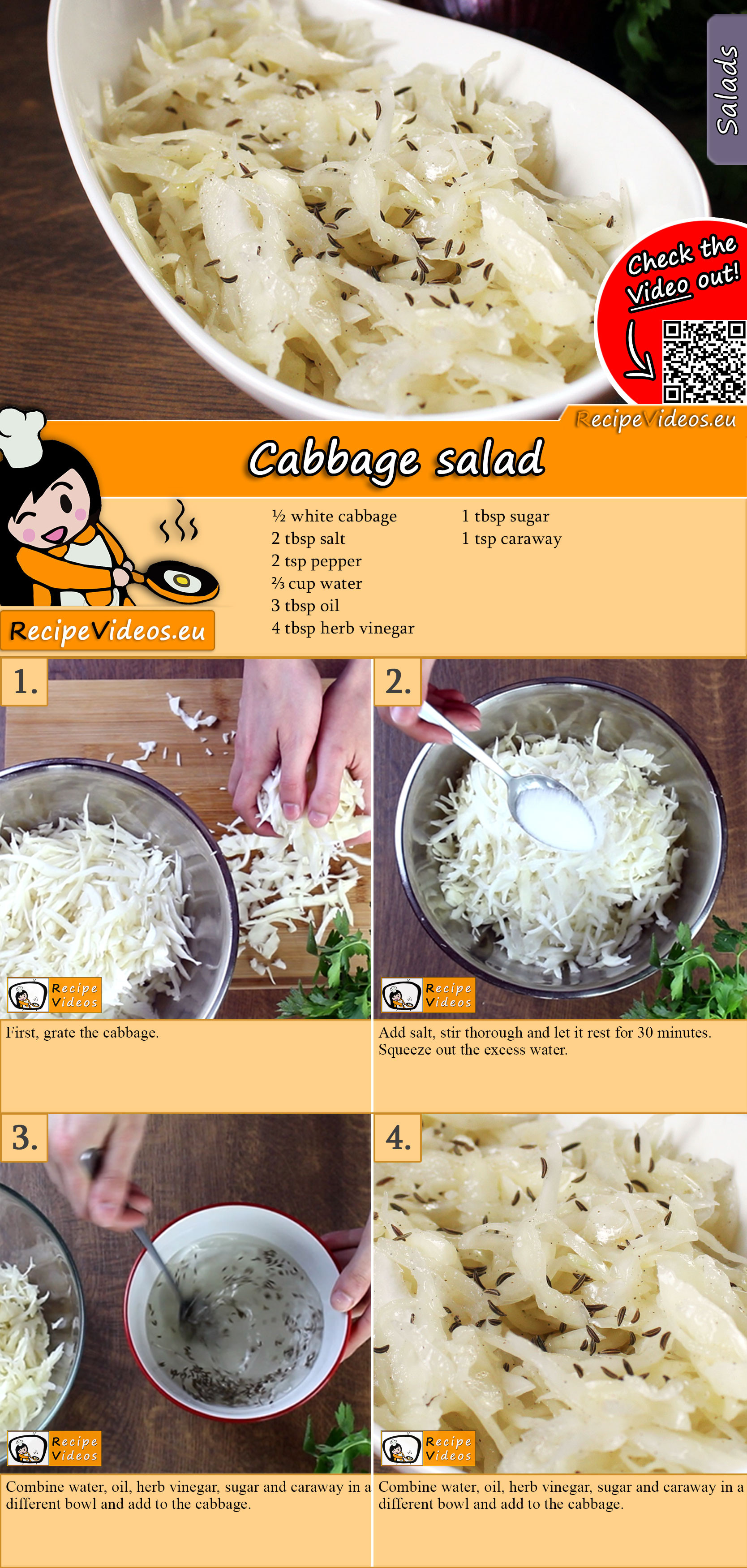 Cabbage salad recipe with video