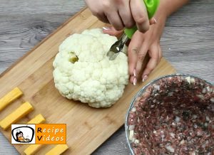 Cheese filled cauliflower wrapped in meat recipe, how to make Cheese filled cauliflower wrapped in meat step 3