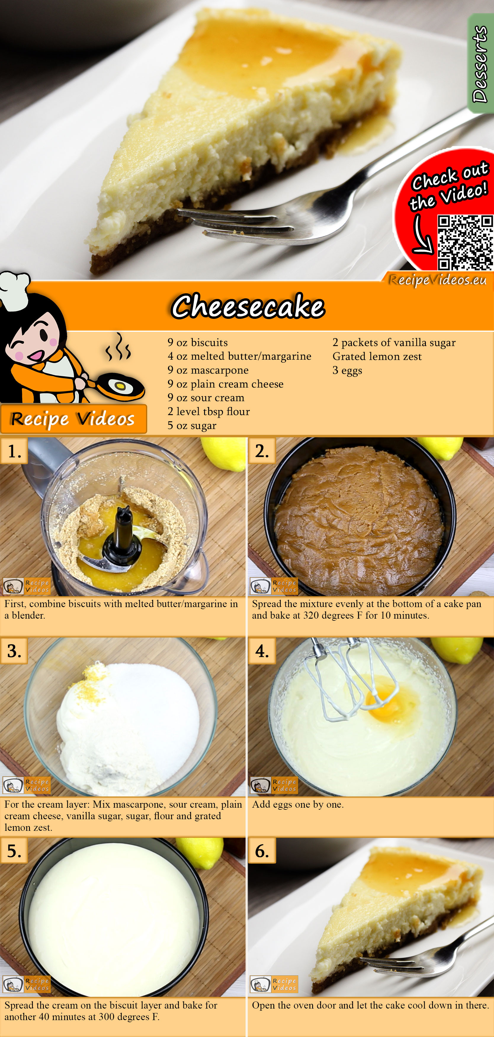 Cheesecake recipe with video
