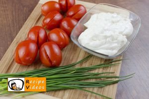 Cherry tomato tulips with whipped feta filling recipe, how to make Cherry tomato tulips with whipped feta filling step 2