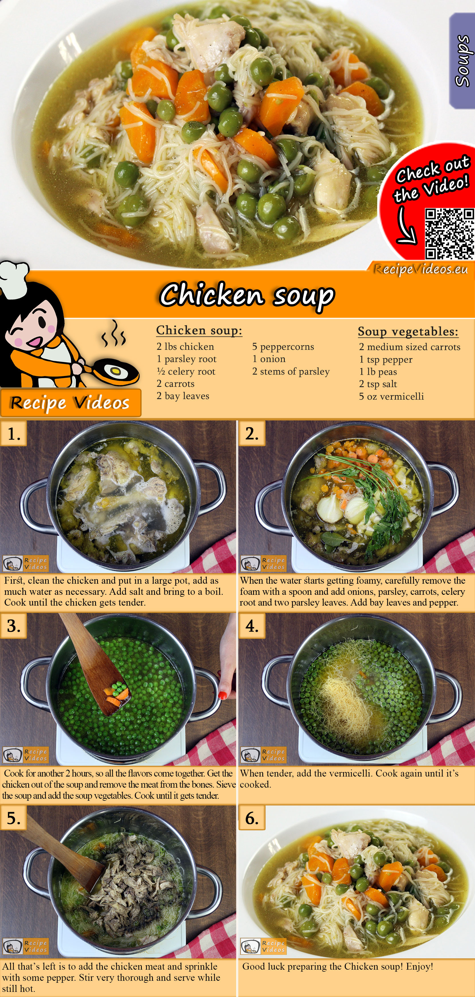 Chicken soup recipe with video