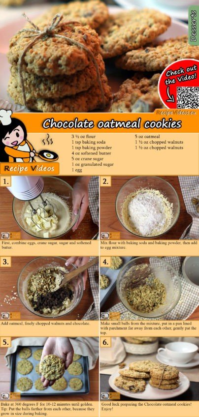 Chocolate oatmeal cookies recipe with video