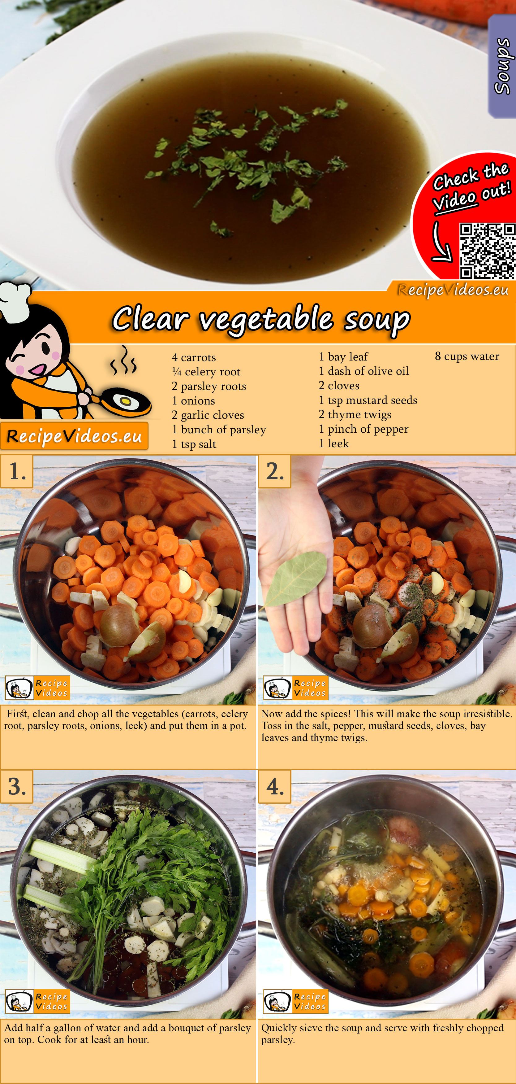 Clear vegetable soup recipe with video
