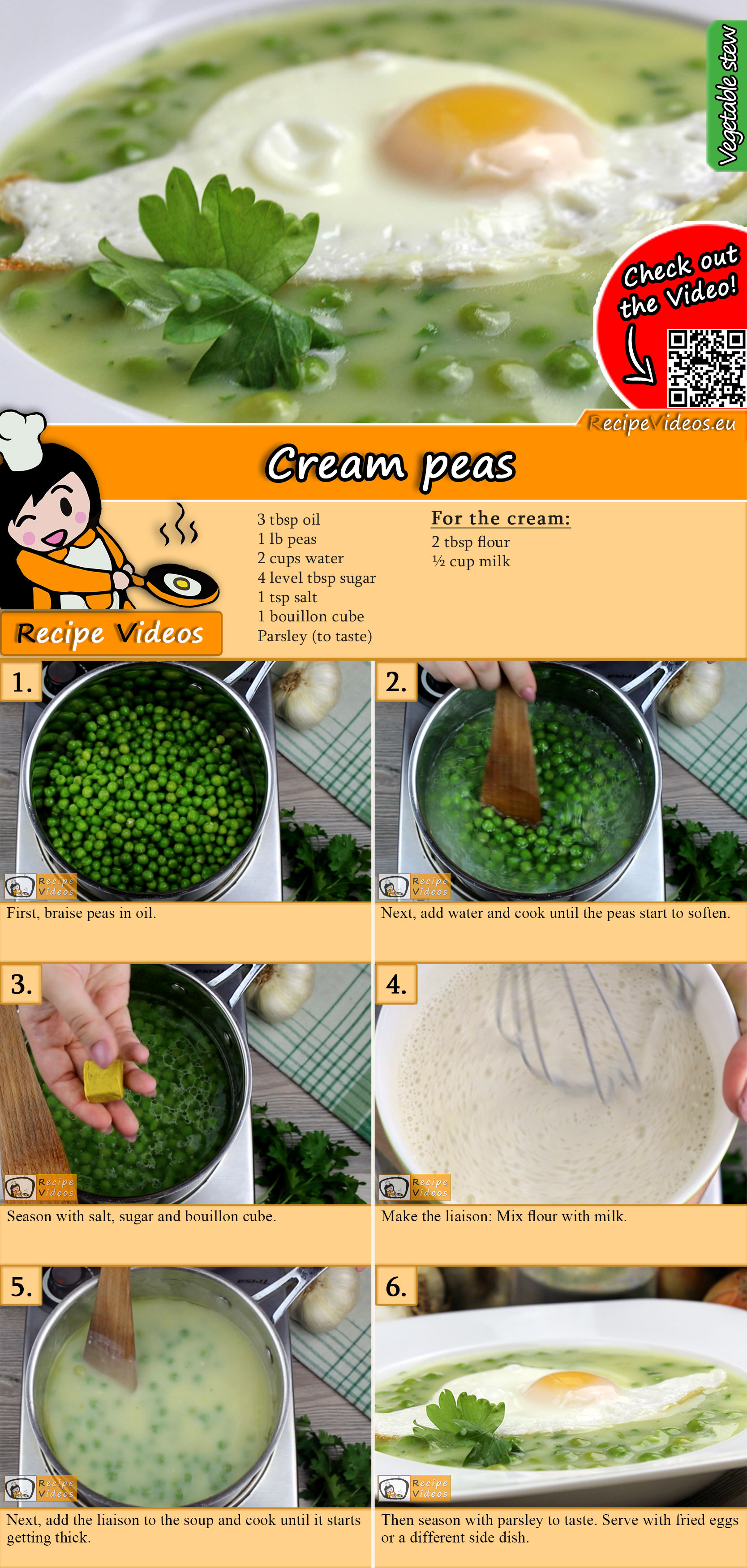 Cream peas recipe with video