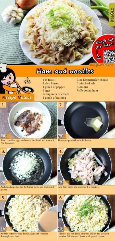 Easy ham and noodles recipe with video