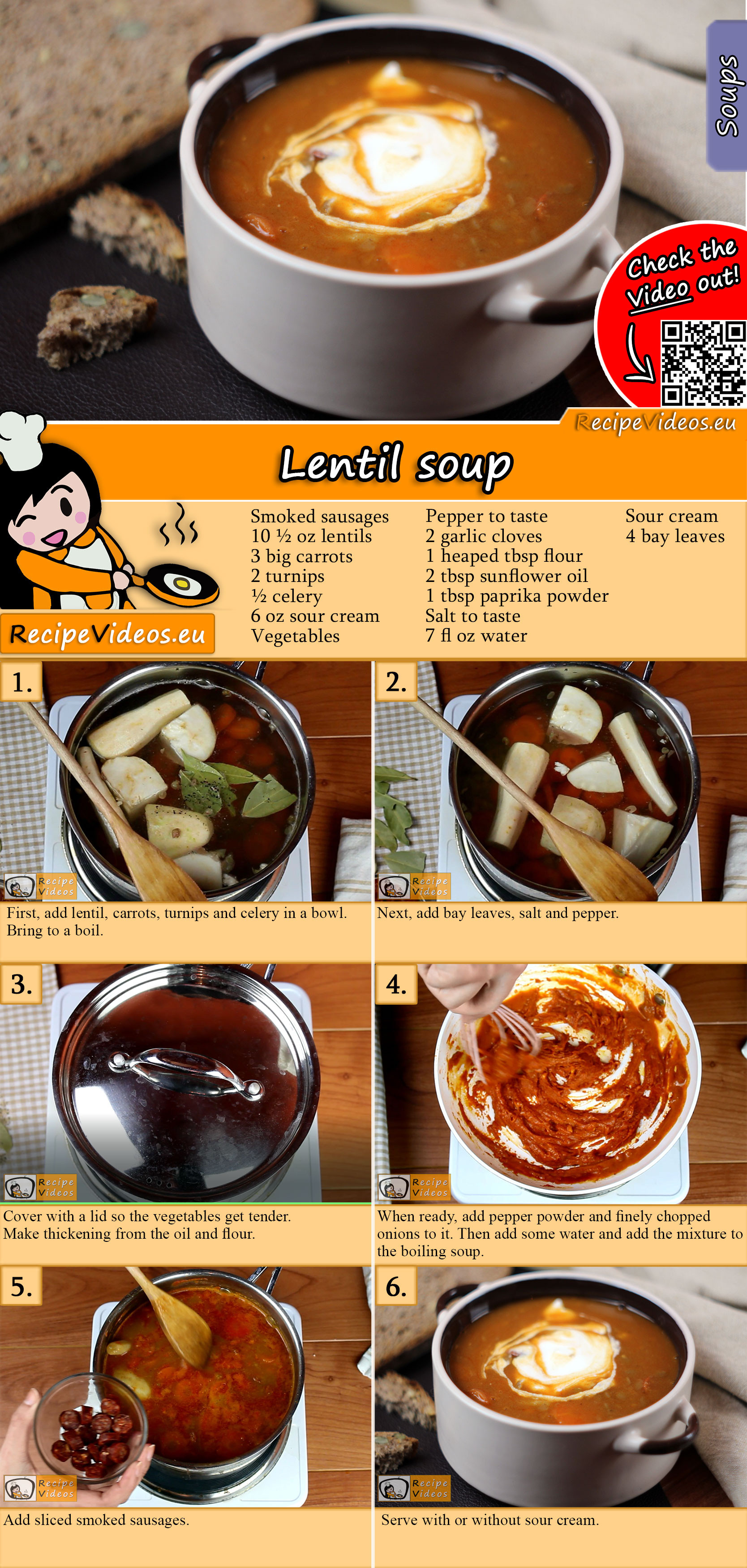 Lentil soup recipe with video