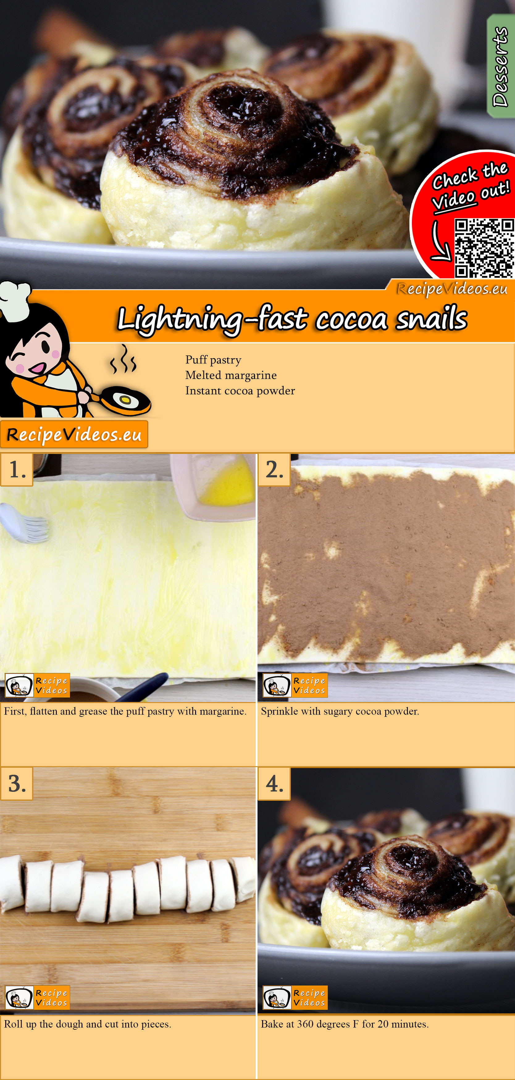 Lightning-fast cocoa snails recipe with video