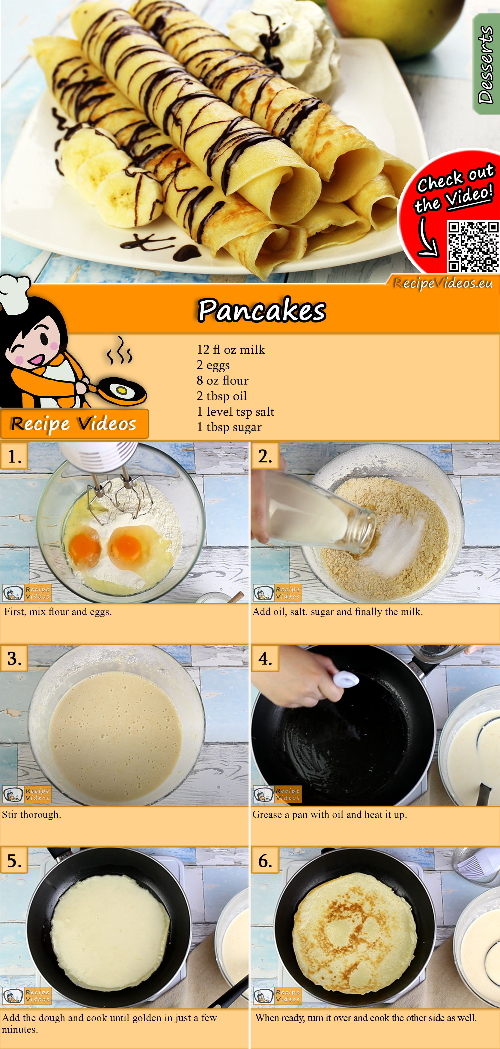 Pancakes recipe with video