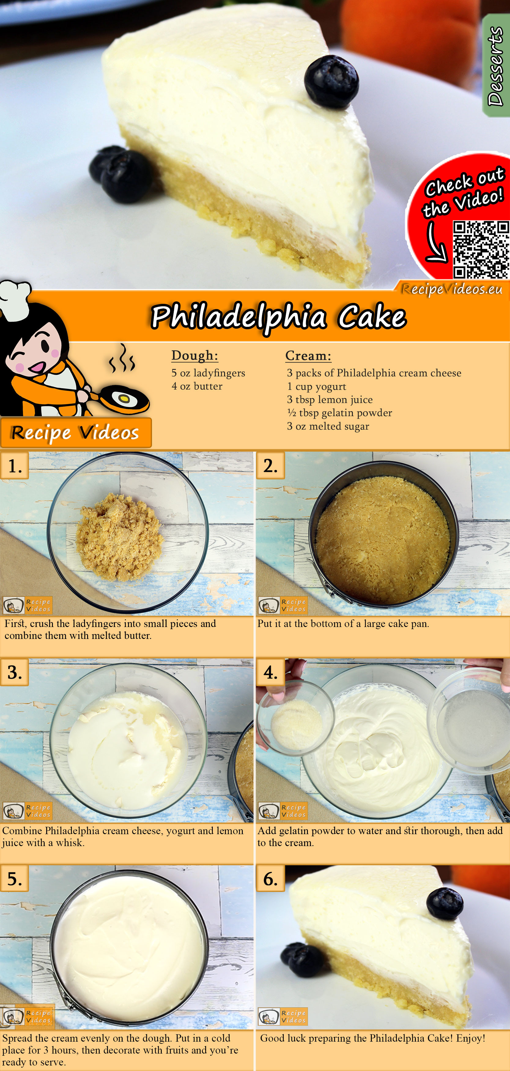 Philadelphia cake recipe with video