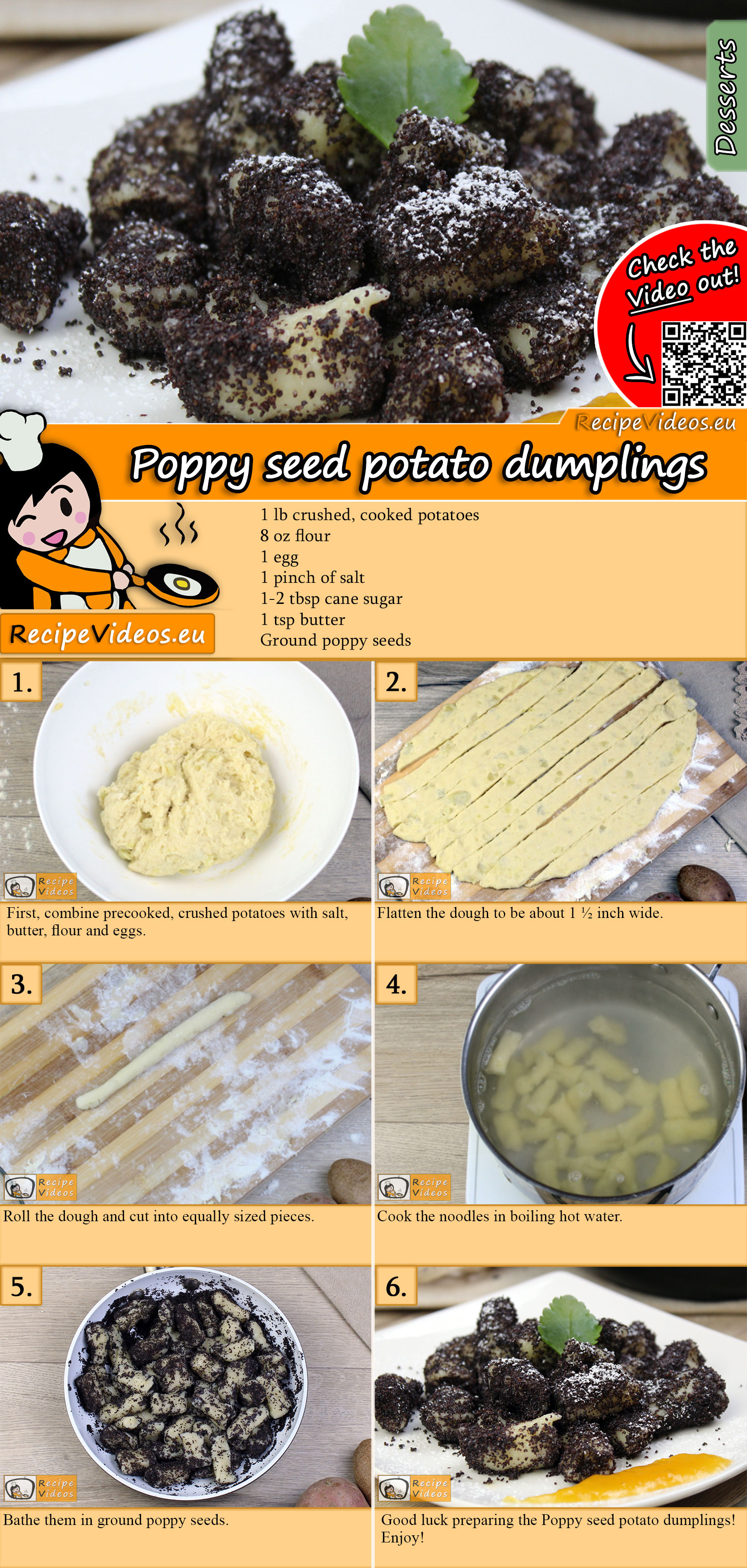 Poppy seed potato dumplings recipe with video