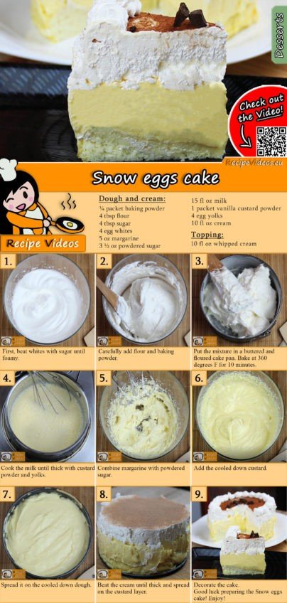 Snow eggs cake recipe with video