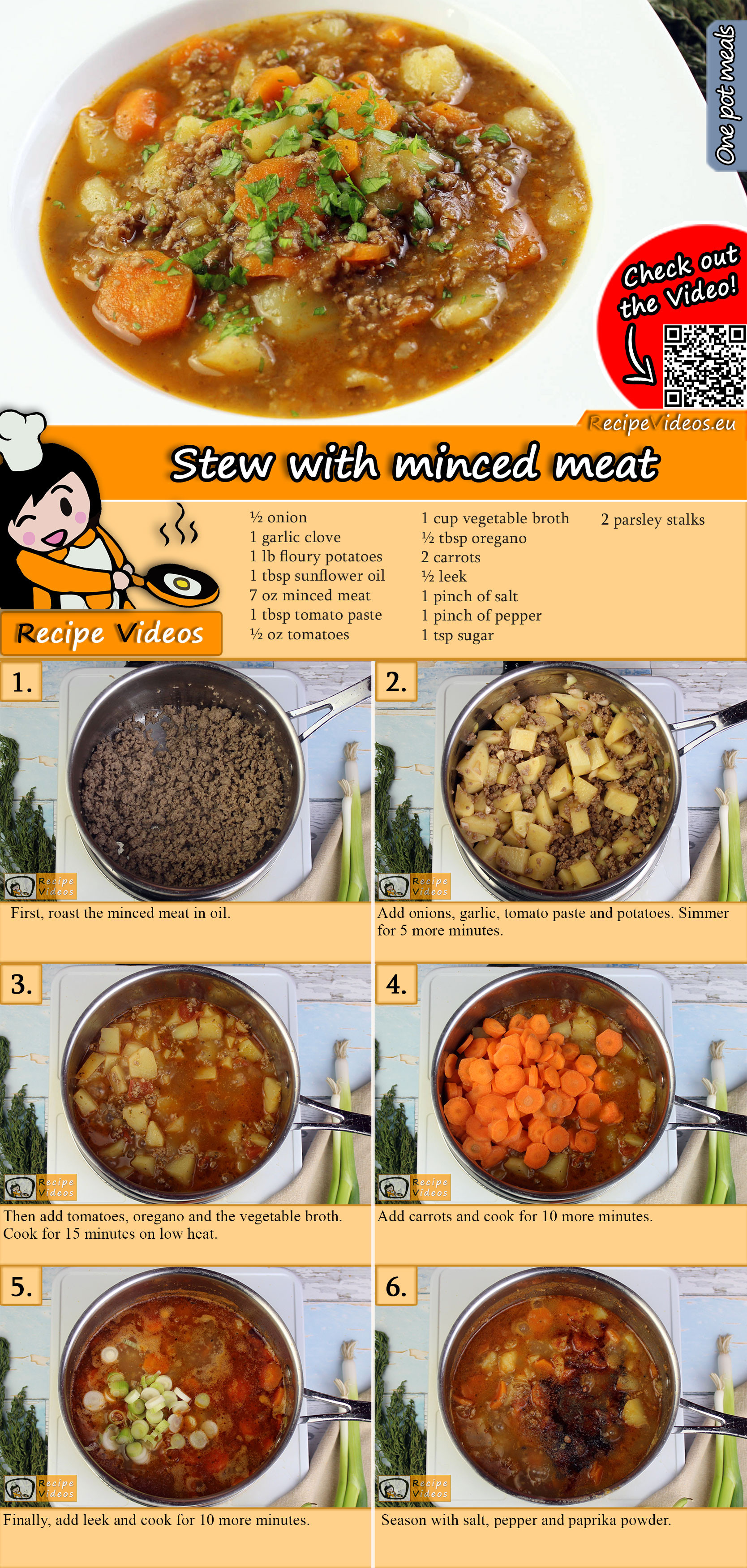 Stew with minced meat recipe with video
