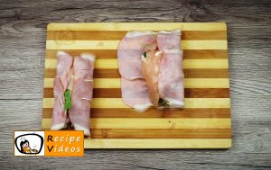 Stuffed chicken with feta cheese and rocket wrapped in ham recipe, how to make Stuffed chicken with feta cheese and rocket wrapped in ham step 6