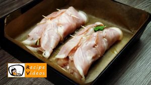 Stuffed chicken with feta cheese and rocket wrapped in ham recipe, how to make Stuffed chicken with feta cheese and rocket wrapped in ham step 8