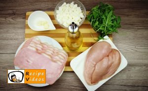 Stuffed chicken with feta cheese and rocket wrapped in ham recipe, how to make Stuffed chicken with feta cheese and rocket wrapped in ham step 1