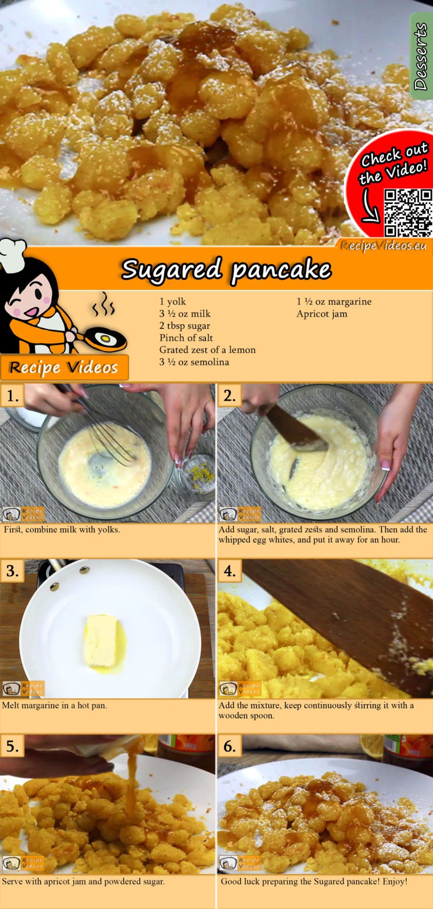 Sugared pancake recipe with video